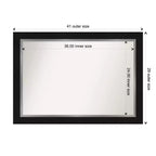 Miroir mural de salle de bain Eva noir non biseauté 42" x 30" - : Rectangulaire moderne, fixation murale