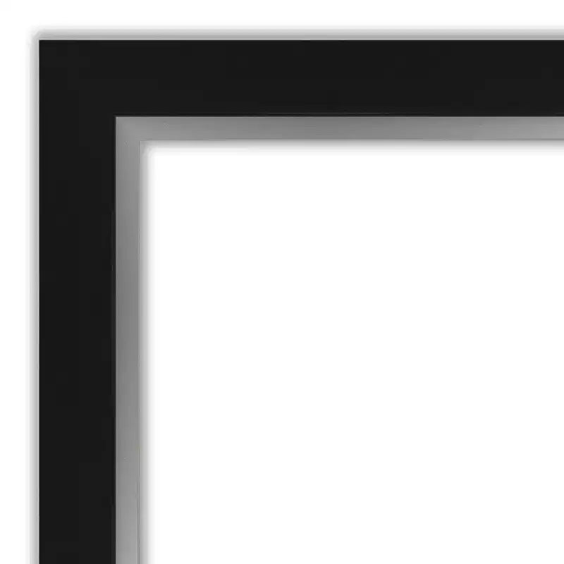 Miroir mural de salle de bain Eva noir non biseauté 42" x 30" - : Rectangulaire moderne, fixation murale