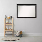 Miroir mural de salle de bain Eva noir non biseauté 42" x 30" - : Rectangulaire moderne, fixation murale