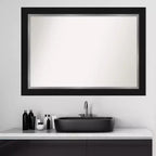 Miroir mural de salle de bain Eva noir non biseauté 42" x 30" - : Rectangulaire moderne, fixation murale