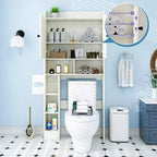 Dyonery Meuble de Rangement au-dessus des Toilettes | Étagère d'Organisation de Salle de Bain avec Portes Coulissantes, Support de Papier Toilette