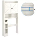 Dyonery Meuble de Rangement au-dessus des Toilettes | Étagère d'Organisation de Salle de Bain avec Portes Coulissantes, Support de Papier Toilette