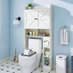 Dyonery Meuble de Rangement au-dessus des Toilettes | Étagère d'Organisation de Salle de Bain avec Portes Coulissantes, Support de Papier Toilette