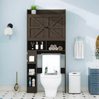 Dyonery Meuble de Rangement au-dessus des Toilettes | Étagère d'Organisation de Salle de Bain avec Portes Coulissantes, Support de Papier Toilette
