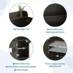 Dyonery Meuble de Rangement au-dessus des Toilettes | Étagère d'Organisation de Salle de Bain avec Portes Coulissantes, Support de Papier Toilette