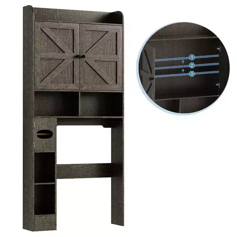 Dyonery Meuble de Rangement au-dessus des Toilettes | Étagère d'Organisation de Salle de Bain avec Portes Coulissantes, Support de Papier Toilette