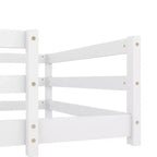 Cadre de lit Okak pour lit simple/double, lit pour tout-petit moderne à profil bas avec barrières de sécurité, cadre en bois massif pour chambre d'enfant