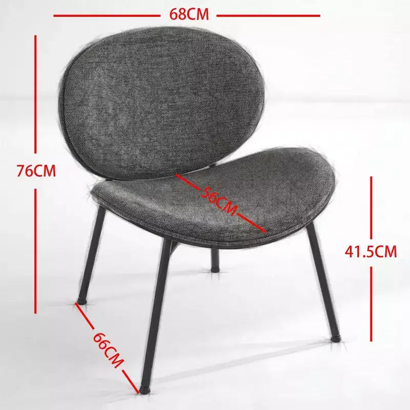 Okak Mid-Century Modern Accent Chairs for Bedroom, Shell Chair Single Side Chair Tripod, Fabric Lounge Chair in Walnut Finish Backrest