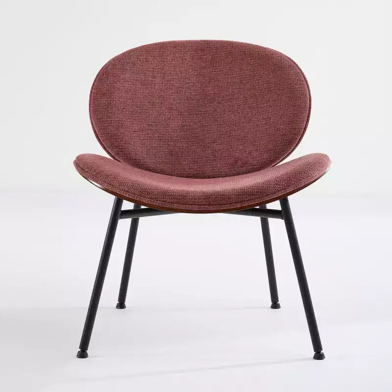 Okak Mid-Century Modern Accent Chairs for Bedroom, Shell Chair Single Side Chair Tripod, Fabric Lounge Chair in Walnut Finish Backrest