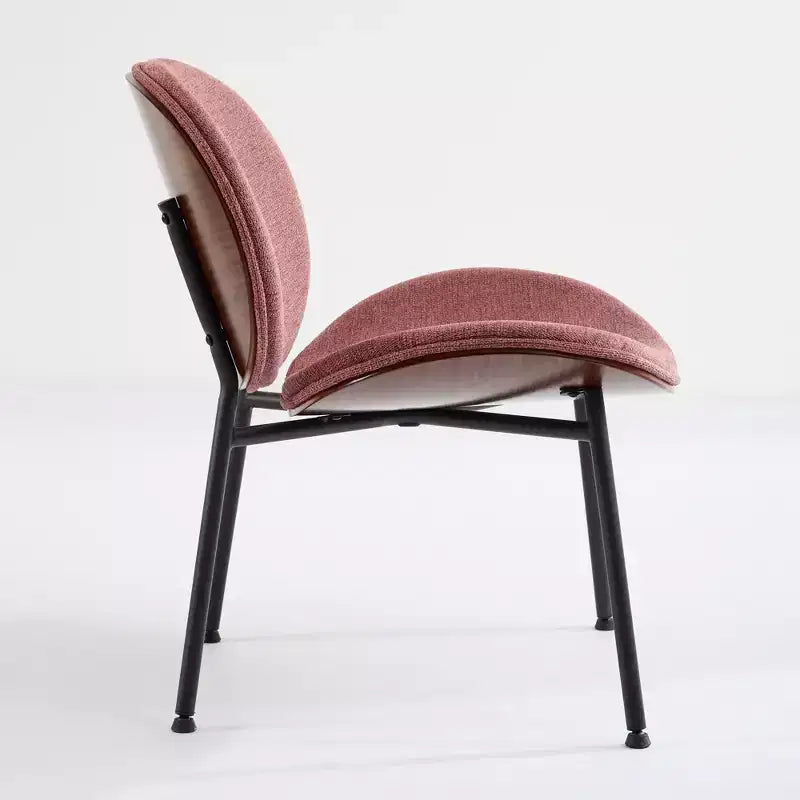 Okak Mid-Century Modern Accent Chairs for Bedroom, Shell Chair Single Side Chair Tripod, Fabric Lounge Chair in Walnut Finish Backrest