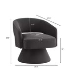Fauteuils d'appoint pivotants modernes Okak pour chambre à coucher, fauteuils d'appoint ronds en velours rembourré, fauteuil pivotant confortable à 360 degrés avec dossier ouvert