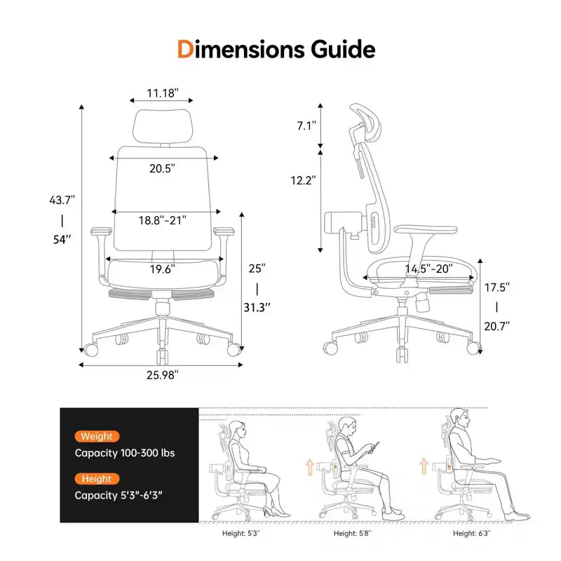 Chaise Ergonomique Newtral MagicH-BP avec Repose-Pieds - Chaise de Bureau à Domicile avec Soutien Lombaire Auto-Suiveur, Accoudoirs 4D, Réglage de la Profondeur et de la Hauteur de l'Assise