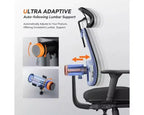 Chaise Ergonomique Newtral MagicH-BP avec Repose-Pieds - Chaise de Bureau à Domicile avec Soutien Lombaire Auto-Suiveur, Accoudoirs 4D, Réglage de la Profondeur et de la Hauteur de l'Assise
