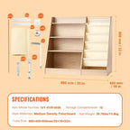 VEVOR Étagère à Livres pour Enfants à 4 Niveaux, Bibliothèque à Bretelles à Six Couches, Présentoir de Rangement pour Bébé, Meuble de Rangement pour Livres et Jouets, pour Chambre d'Enfants, Salle de Jeux