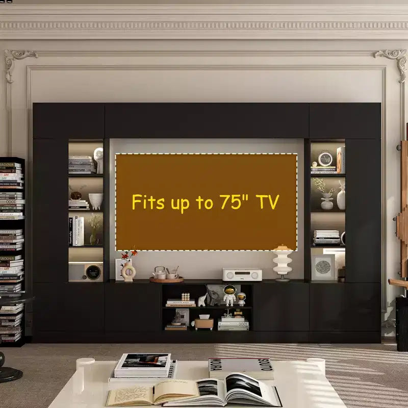 Meuble TV grand modèle Famapy – Meuble TV tout-en-un : l'essentiel du salon, esthétique et pratique