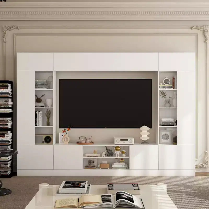Meuble TV grand modèle Famapy – Meuble TV tout-en-un : l'essentiel du salon, esthétique et pratique