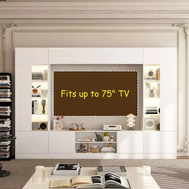 Meuble TV grand modèle Famapy – Meuble TV tout-en-un : l'essentiel du salon, esthétique et pratique