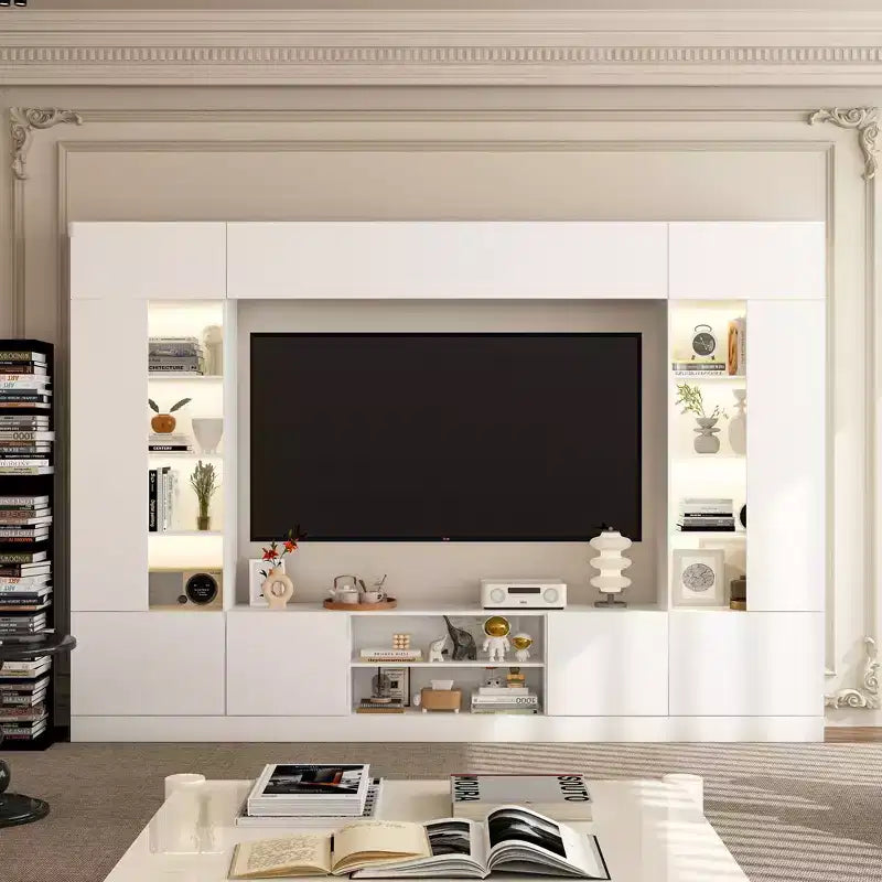 Meuble TV grand modèle Famapy – Meuble TV tout-en-un : l'essentiel du salon, esthétique et pratique