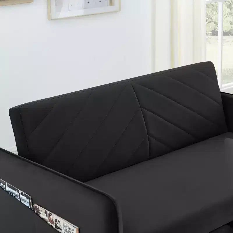 MAYEERTY Canapé-lit avec USB, lit gigogne réglable 3-en-1 et pochette latérale (Velours)