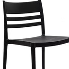 Lot de 2 chaises de patio empilables Bridgeport pour l'intérieur et l'extérieur avec dossier à lattes, chaise commerciale en résine toutes saisons