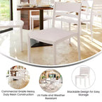 Lot de 2 chaises de patio empilables Bridgeport pour l'intérieur et l'extérieur avec dossier à lattes, chaise commerciale en résine toutes saisons