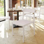 Lot de 2 chaises de patio empilables Bridgeport pour l'intérieur et l'extérieur avec dossier à lattes, chaise commerciale en résine toutes saisons