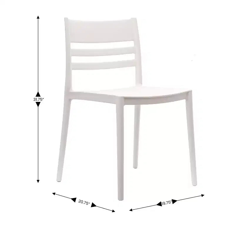 Lot de 2 chaises de patio empilables Bridgeport pour l'intérieur et l'extérieur avec dossier à lattes, chaise commerciale en résine toutes saisons