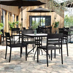 Lot de 2 chaises de patio empilables Bridgeport pour l'intérieur et l'extérieur avec dossier à lattes, chaise commerciale en résine toutes saisons