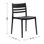 Lot de 2 chaises de patio empilables Bridgeport pour l'intérieur et l'extérieur avec dossier à lattes, chaise commerciale en résine toutes saisons