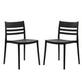 Lot de 2 chaises de patio empilables Bridgeport pour l'intérieur et l'extérieur avec dossier à lattes, chaise commerciale en résine toutes saisons