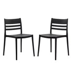 Lot de 2 chaises de patio empilables Bridgeport pour l'intérieur et l'extérieur avec dossier à lattes, chaise commerciale en résine toutes saisons
