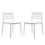 Lot de 2 chaises de patio empilables Bridgeport pour l'intérieur et l'extérieur avec dossier à lattes, chaise commerciale en résine toutes saisons