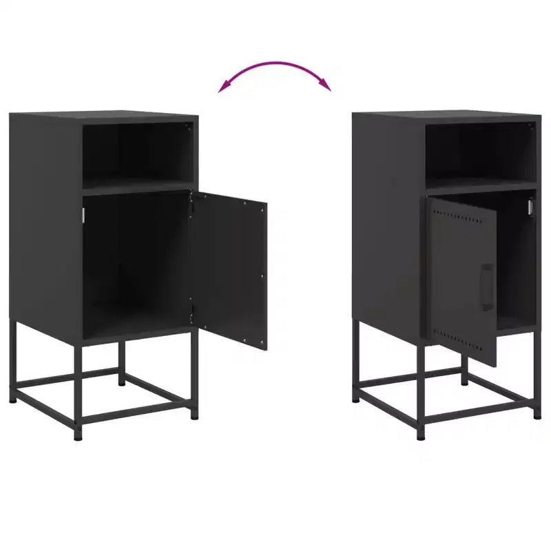 vidaXL Table de Chevet Table de Nuit Table d'appoint Meuble de Chambre à Coucher Acier