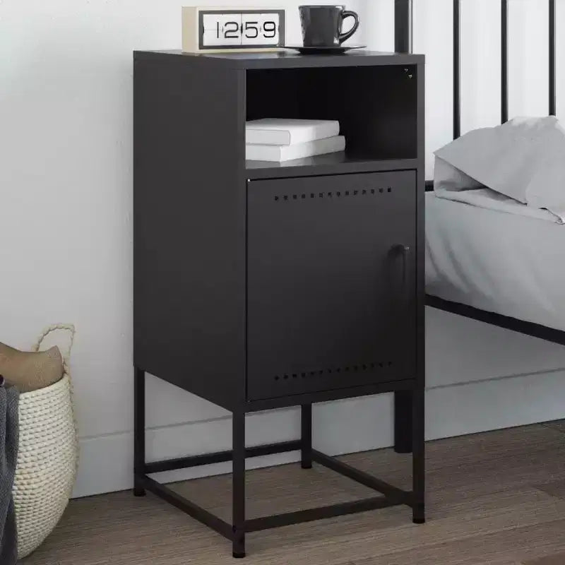 vidaXL Table de Chevet Table de Nuit Table d'appoint Meuble de Chambre à Coucher Acier