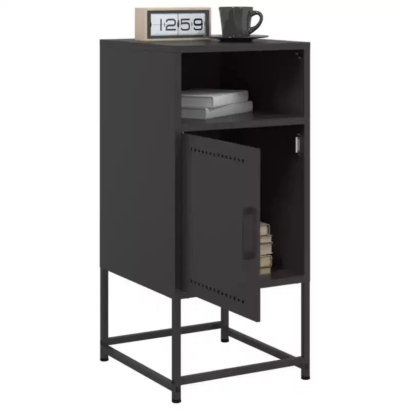 vidaXL Table de Chevet Table de Nuit Table d'appoint Meuble de Chambre à Coucher Acier