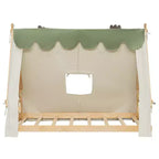 Lits superposés Okak Twin/Full en forme de maison avec tente et décor lumineux, cadre de lit plateforme pour enfants, adolescents, sans sommier.