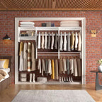 Besiost 95 Organisateur de Placard avec 5 Tiges Suspendues, Porte-Vêtements Mural pour Rangement