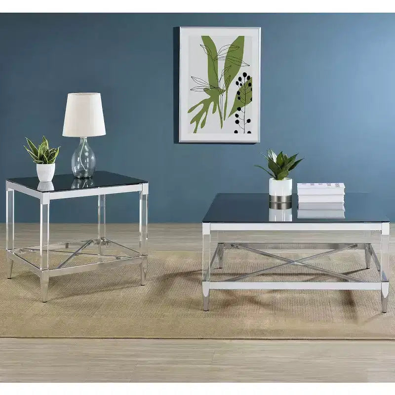 Table basse Lindley Square en acrylique et verre trempé