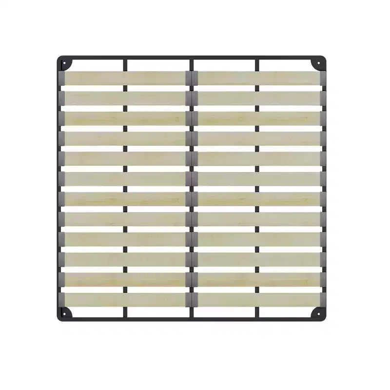 Lit plateforme capitonné Whisen King Size, cadre de lit en métal et bois massif avec tête de lit en velours de forme spéciale