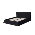 Lit plateforme capitonné Whisen King Size, cadre de lit en métal et bois massif avec tête de lit en velours de forme spéciale
