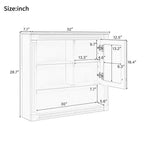 FAMYYT Armoire de toilette rectangulaire en MDF avec miroir, 32 po L x 28 po H, 5 étagères amovibles, charnières à fermeture douce