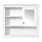 FAMYYT Armoire de toilette rectangulaire en MDF avec miroir, 32 po L x 28 po H, 5 étagères amovibles, charnières à fermeture douce