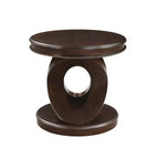 Table d'appoint ronde rétro en bois Luxystar avec base en X pour salle à manger ou salon, expresso