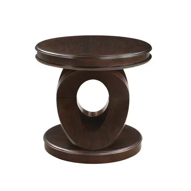 Table d'appoint ronde rétro en bois Luxystar avec base en X pour salle à manger ou salon, expresso