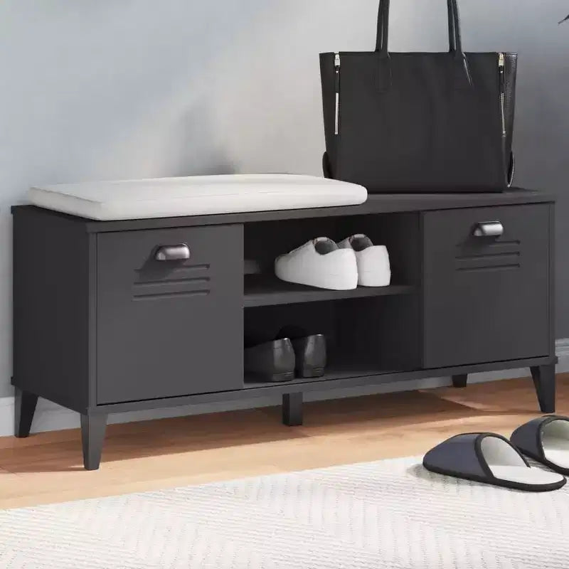vidaXL Meuble à Chaussures Banc de Rangement Étagère de Rangement Meuble d'Entrée Bois Massif de Pin