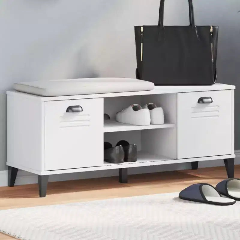 vidaXL Meuble à Chaussures Banc de Rangement Étagère de Rangement Meuble d'Entrée Bois Massif de Pin