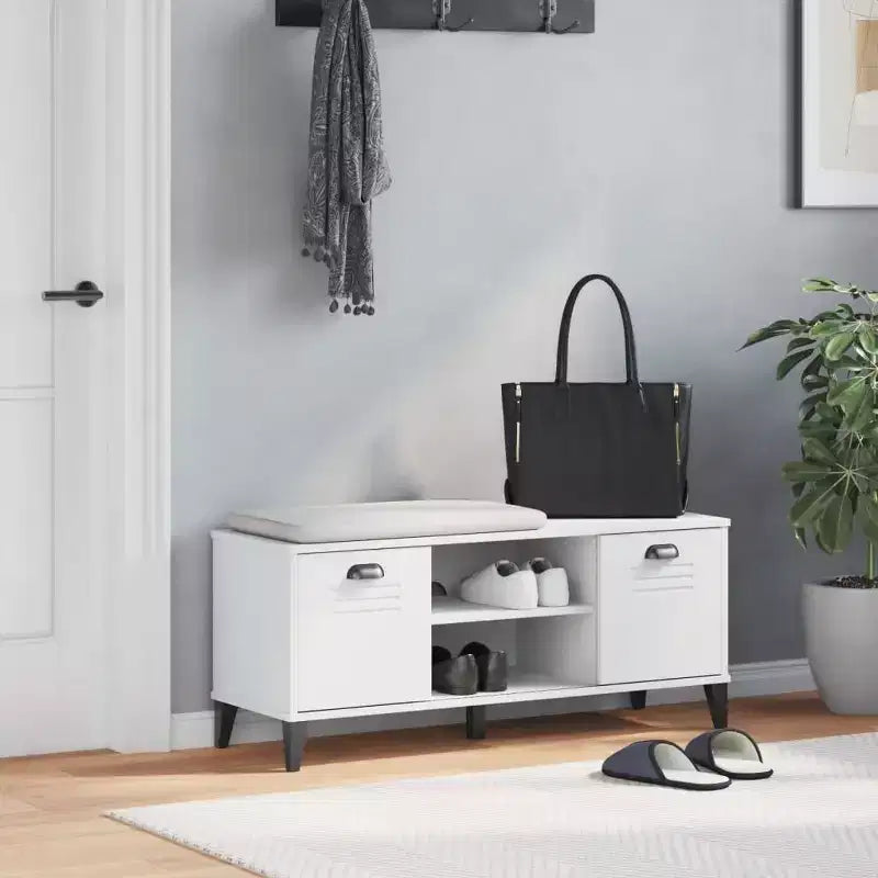vidaXL Meuble à Chaussures Banc de Rangement Étagère de Rangement Meuble d'Entrée Bois Massif de Pin