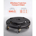 VEVOR Chariot à poubelle, compatible avec les conteneurs de 20, 32, 44, 55 gallons, base roulante ronde pour poubelle avec 4 roues verrouillables, capacité de 227 kg, noir