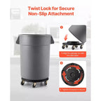 VEVOR Chariot à poubelle, compatible avec les conteneurs de 20, 32, 44, 55 gallons, base roulante ronde pour poubelle avec 4 roues verrouillables, capacité de 227 kg, noir
