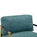 MAYEERTYChaise d'appoint moderne, coussins moelleux, cadre en métal minimaliste, accoudoirs en bois, pour salon, chambre, bureau